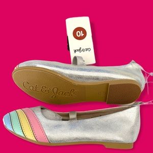 Silver and Rainbow Mary Jane shoes